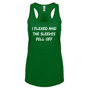 I Flexed and the Sleeves Fell Off Womens Racerback Tank Top