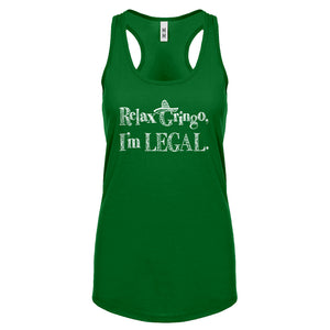 Racerback Relax Gringo I'm Legal Sombrero Womens Tank Top
