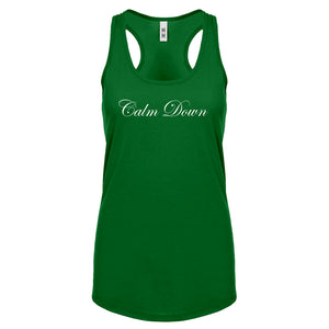 CALM DOWN Womens Racerback Tank Top