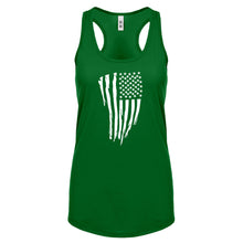 American Flag Vertical Womens Racerback Tank Top