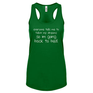 Racerback Back to Bed Womens Tank Top