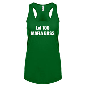 Lvl 100 Mafia Boss Womens Racerback Tank Top