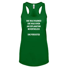Racerback She Persisted Venus Fist Womens Tank Top