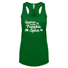 Leggings, Boots, and Pumpkin Spice Womens Racerback Tank Top