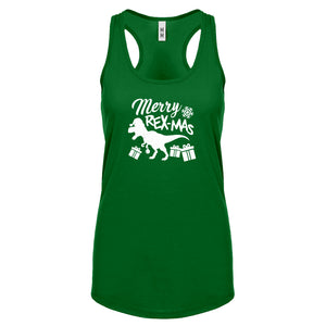 Merry Rex-Mas Womens Racerback Tank Top