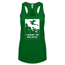 I Want to Believe Fire Dragon Womens Racerback Tank Top