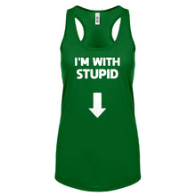 I'm with Stupid Down Womens Racerback Tank Top
