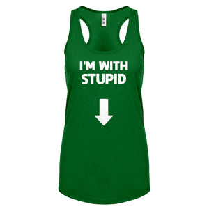 I'm with Stupid Down Womens Racerback Tank Top
