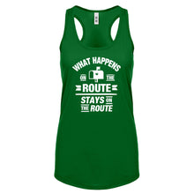 Racerback What Happens on the Route Stays on the Route Womens Tank Top