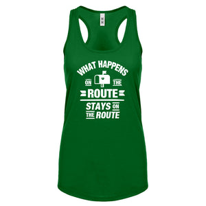 Racerback What Happens on the Route Stays on the Route Womens Tank Top