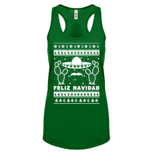 Racerback Feliz Navidad Womens Tank Top