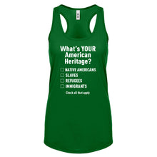 What's Your Heritage? Womens Racerback Tank Top