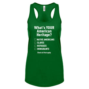 What's Your Heritage? Womens Racerback Tank Top
