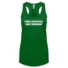 Basketball Game Tomorrow Womens Racerback Tank Top