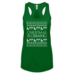 Racerback Christmas is Coming Womens Tank Top