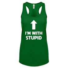 I'm with Stupid Up Womens Racerback Tank Top