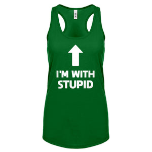 I'm with Stupid Up Womens Racerback Tank Top