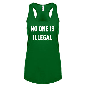 Racerback No One is Illegal Womens Tank Top