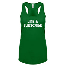 Like and Subscribe Womens Racerback Tank Top