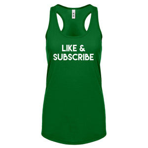 Like and Subscribe Womens Racerback Tank Top