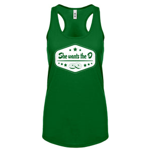 Racerback She Wants the D Womens Tank Top
