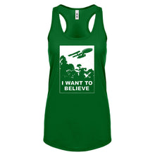 I Want to Believe Space Ship Womens Racerback Tank Top