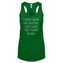 Racerback Leave the Tshirt Blank Womens Tank Top