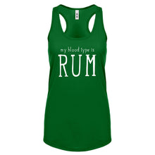 My Blood Type is Rum Womens Racerback Tank Top