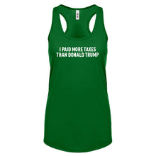 I PAID MORE TAXES THAN DONALD TRUMP Womens Racerback Tank Top