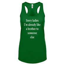 Racerback Sorry ladies Womens Tank Top