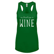 My Blood Type is Wine Womens Racerback Tank Top