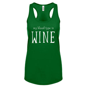 My Blood Type is Wine Womens Racerback Tank Top