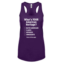 What's Your Heritage? Womens Racerback Tank Top