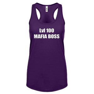 Lvl 100 Mafia Boss Womens Racerback Tank Top