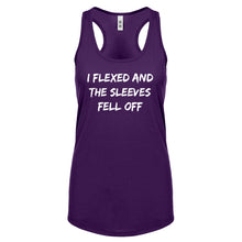I Flexed and the Sleeves Fell Off Womens Racerback Tank Top