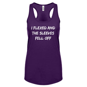 I Flexed and the Sleeves Fell Off Womens Racerback Tank Top