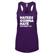 Racerback Haters Gonna Hate Proverbs 9:8 Womens Tank Top