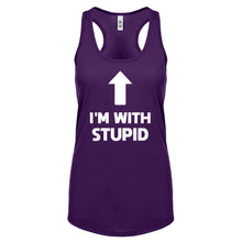 I'm with Stupid Up Womens Racerback Tank Top