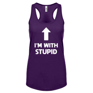 I'm with Stupid Up Womens Racerback Tank Top