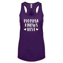 Racerback Momma Knows Best Womens Tank Top