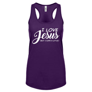 Racerback I Love Jesus but I Cuss a Little Womens Tank Top