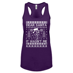 Racerback Dear Santa It Wasn't Me Womens Tank Top