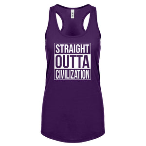 Straight Outta Civilization Womens Racerback Tank Top