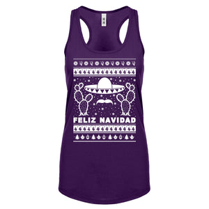 Racerback Feliz Navidad Womens Tank Top