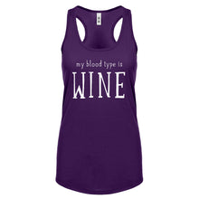 My Blood Type is Wine Womens Racerback Tank Top