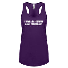 Basketball Game Tomorrow Womens Racerback Tank Top