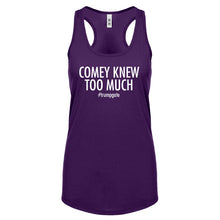 Racerback Comey Knew Too Much Womens Tank Top