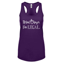 Racerback Relax Gringo I'm Legal Sombrero Womens Tank Top
