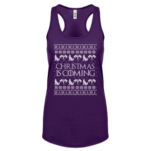 Racerback Christmas is Coming Womens Tank Top