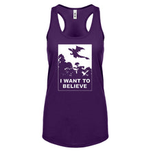 I Want to Believe Fire Dragon Womens Racerback Tank Top